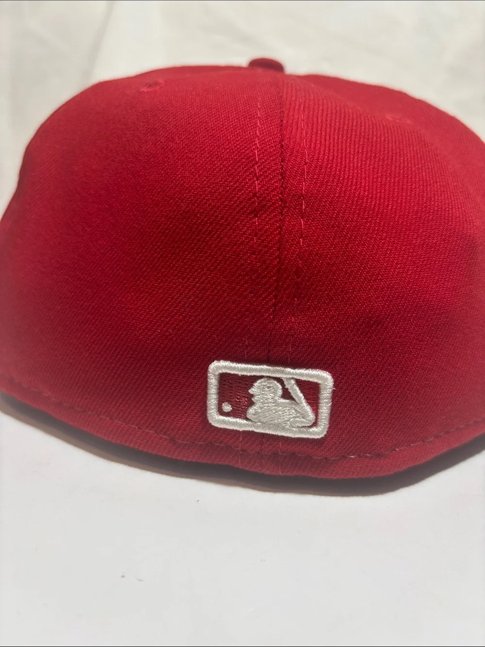 New Era Red and Cream Baseball Cap with Embroidered A Logo